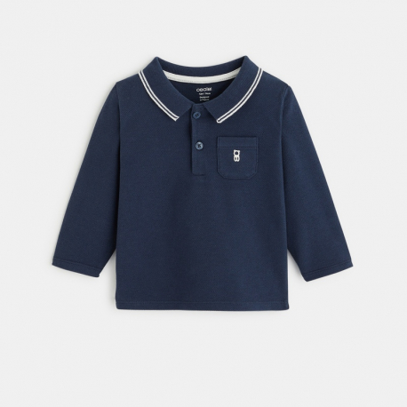 Obaibi Polo pique uni manches longues