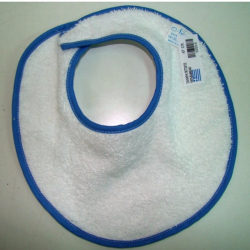 Σαλιάρα πετσετέ με velcro Nona Bebe μικρή Λευκό/Μπλε ρέλι