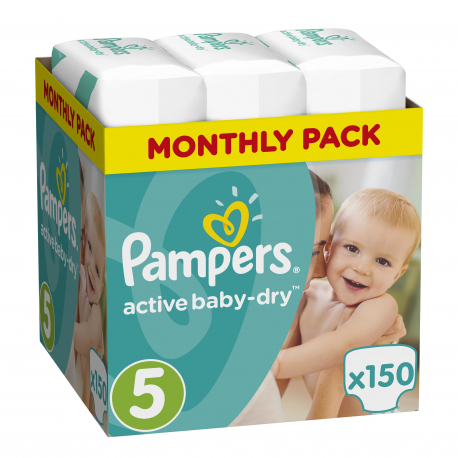 Πάνες monthly pack Pampers® Active Baby-Dry No 4+ (9-16 kg) 150 τεμάχια