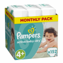 Πάνες monthly pack Pampers® Active Baby-Dry No 4+ (9-16 kg) 152 τεμάχια