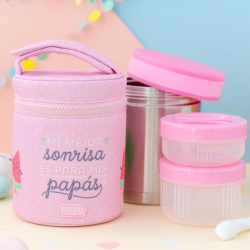 LAKEN σετ θερμός 1000 ml με θήκη Mr. Wonderful Infinito και δοχεία φαγητού
