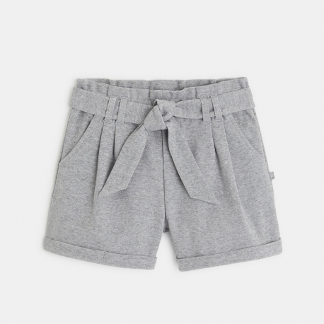 Okaidi Short en maille a taille haute ceinturee