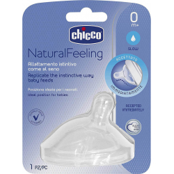 Chicco θηλή Natural Feeling αργής ροής 0M+