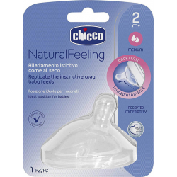 Chicco θηλή Natural Feeling μέτριας ροής 2M+