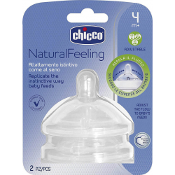 Chicco θηλές Natural Feeling ρυθμιζόμενης ροής 4Μ+ σετ των 2