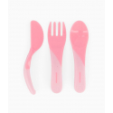 Σετ κουτάλι-μαχαίρι-πιρούνι Twistshake Pastel Pink 6m+
