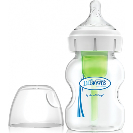 DrBrown&#039;s μπιμπερό Options+ φαρδύς λαιμός 150 ml 0m+(1τμχ)