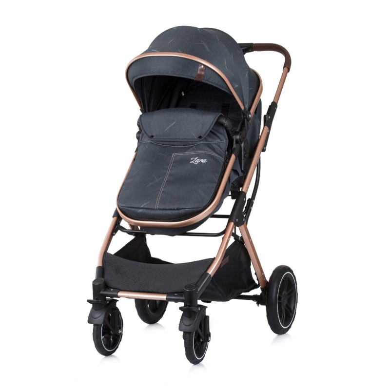 Καρότσι Chipolino Zara Anthracite με κάθισμα μετατρεπόμενο σε port-bebe