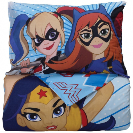 Παπλωματοθήκη και μαξιλαροθήκη Das® kids Cartoon Super Hero Girls