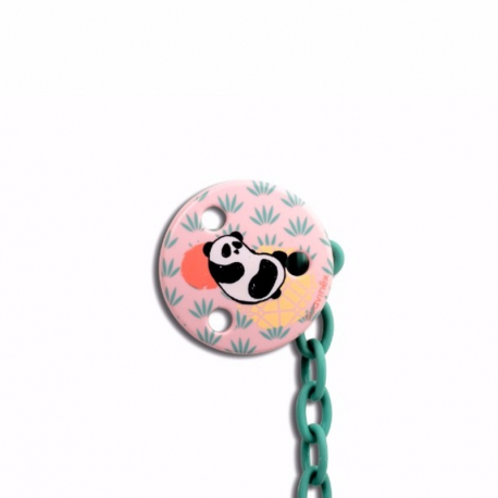 Suavinex αλυσίδα πιπίλας με κλιπ Round Pink Panda
