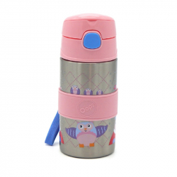 Oops ανοξείδωτο παγούρι 400 ml Girl με καπάκι Flip-Top Straw