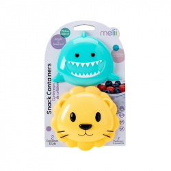 Σετ 2 δοχείων για σνακ Melii Shark & Lion 232 ml