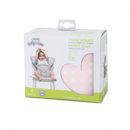 Φορητό κάθισμα φαγητού για καρέκλα BabyToLove® Pocket Chair Pink Stars