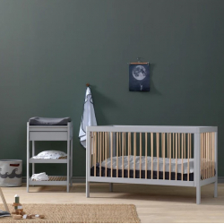 Βρεφικό κρεβάτι Troll Nursery Lukas Soft Grey - Wax