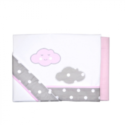 Σετ σεντόνια κούνιας Baby Star Σύννεφο Ροζ 100 x 150 cm