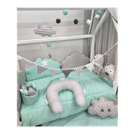 Πάπλωμα κούνιας Baby Star Σύννεφο Μέντα 110 x 150 cm