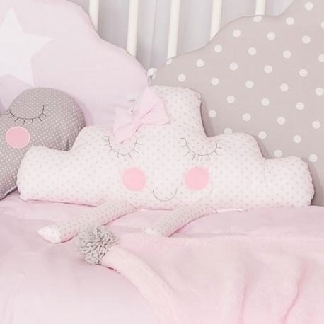 Διακοσμητικό μαξιλάρι Baby Star Σύννεφο Ροζ με κέντημα και ποδαράκια