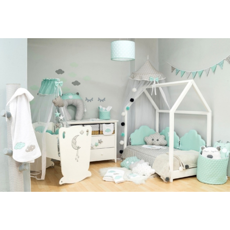 Κουβέρτα πικέ κούνιας Baby Star Σύννεφο Μέντα 100 x 150 cm