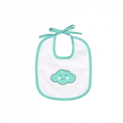 Σαλιάρα αδιάβροχη με κορδόνι Baby Star Σύννεφο Μέντα