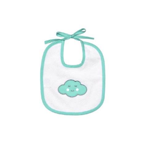 Σαλιάρα αδιάβροχη με κορδόνι Baby Star Σύννεφο Μέντα