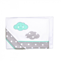 Σετ σεντόνια κούνιας Baby Star Σύννεφο Μέντα 110 x 155 cm