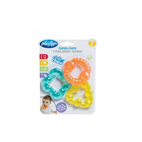 Playgro™ δροσιστικοί δακτύλιοι οδοντοφυΐας Bumpy Gums Water Teethers σετ των 3