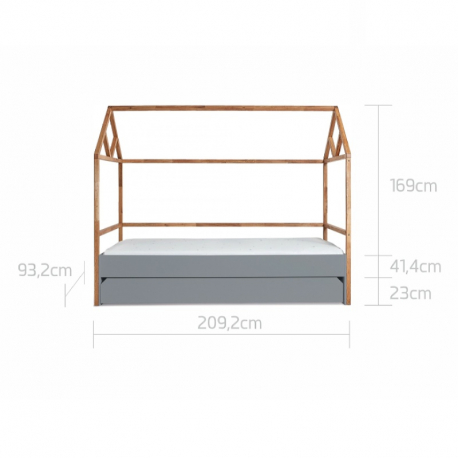 Κρεβάτι σπιτάκι Bellamy Lotta Grey 90 x 200 cm