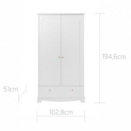 Ντουλάπα 2 φύλλων Bellamy Royal Timeless White