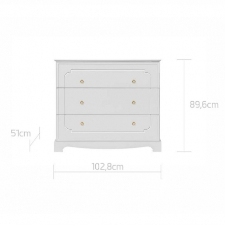 Συρταριέρα Bellamy Royal Timeless White με 3 συρτάρια