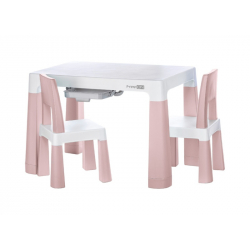 Πλαστικό παιδικό τραπεζάκι με 2 καρέκλες FreeON® Neo White/Pink