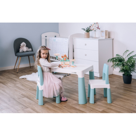 Πλαστικό παιδικό τραπεζάκι με 2 καρέκλες FreeON® Neo White/Pink