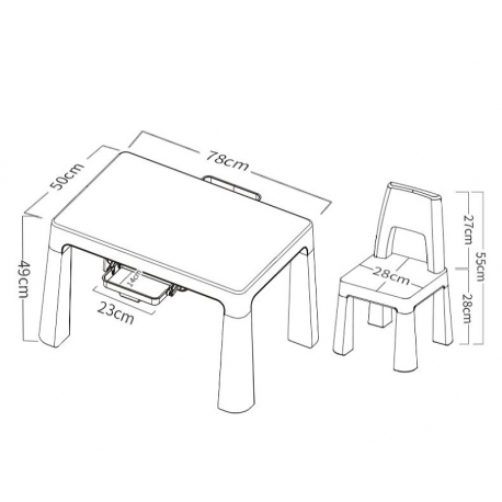 Πλαστικό παιδικό τραπεζάκι με 2 καρέκλες FreeON® Neo White/Grey