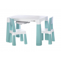 Πλαστικό παιδικό τραπεζάκι με 2 καρέκλες FreeON® Neo White/Mint