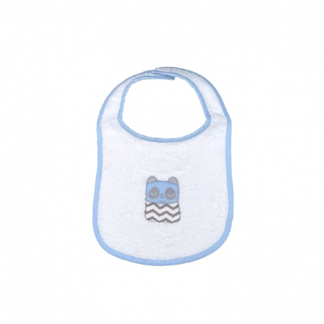 Σαλιάρα πετσετέ με velcro Baby Star Tiny Friends Σιέλ