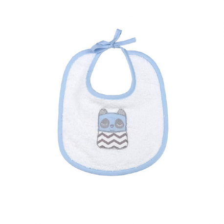 Σαλιάρα πετσετέ με κορδόνι Baby Star Tiny Friends Σιέλ