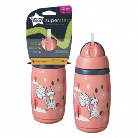 Κύπελο ισοθερμικό με καλαμάκι Tommee Tippee Superstar Pink 266ml