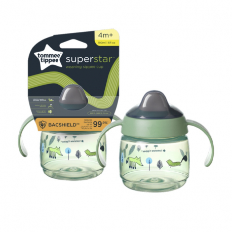 Εκπαιδευτικό κύπελο Tommee Tippee Weaning Sippee με μαλακό στόμιο Green 190ml