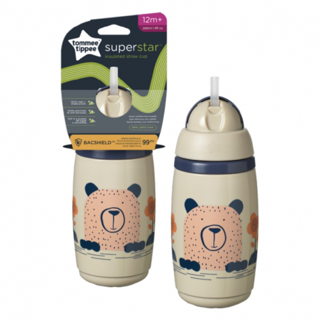 Κύπελο ισοθερμικό με καλαμάκι Tommee Tippee Superstar Grey 266ml