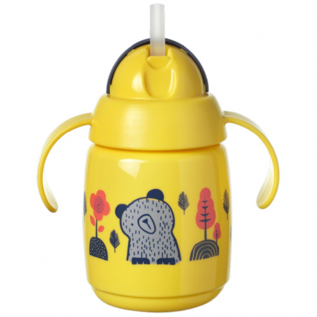 Εκπαιδευτικό κύπελο Tommee Tippee Training Straw με καλαμάκι Yellow 300ml