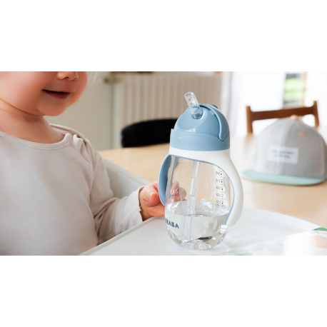 Εκπαιδευτικό ποτηράκι με καλαμάκι Beaba Windy Blue 300 ml