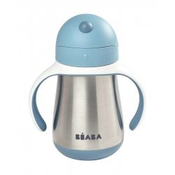 Beaba Ανοξείδωτο παγούρι θερμός με καλάμακι Windy Blue 250 ml