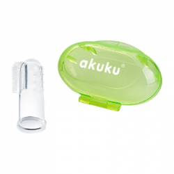 Akuku® οδοντόβουρτσα δαχτύλου με θήκη Green