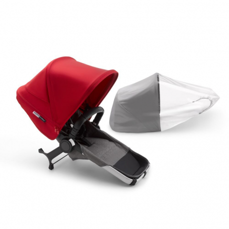 Σετ επέκτασης καροτσιού Bugaboo Donkey3 Aluminum - Grey Melange / Red