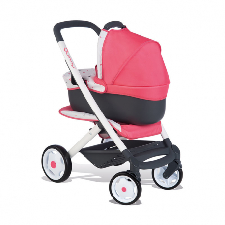 Καροτσάκι και port-bebe κούκλας 3 σε 1 Smoby Maxi Cosi &amp; Quinny Pink