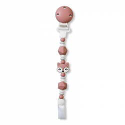 Κλιπ πιπίλας από σιλικόνη SARO Foxy Old Pink