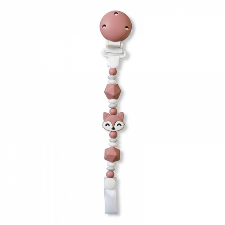 Κλιπ πιπίλας από σιλικόνη SARO Foxy Old Pink