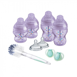 Tommee Tippee Σετ μπιμπερό Advanced Anti-Colic Purple για νεογέννητα, σετ των 9