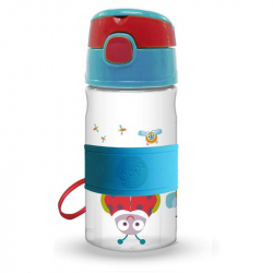 Oops διάφανο παγούρι νερού Small World 400 ml με καπάκι Flip-Top Straw