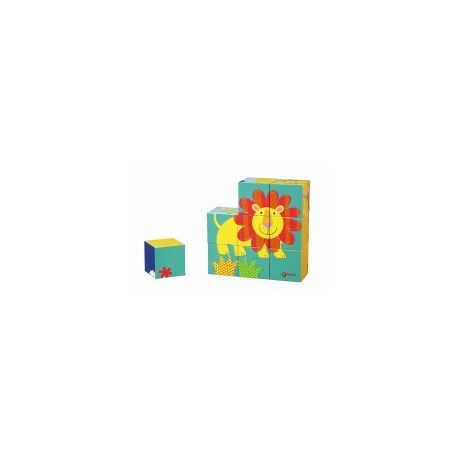 Ξύλινο παλζ με κύβους Classic world™ Pet Blocks Puzzle 9 τεμάχια