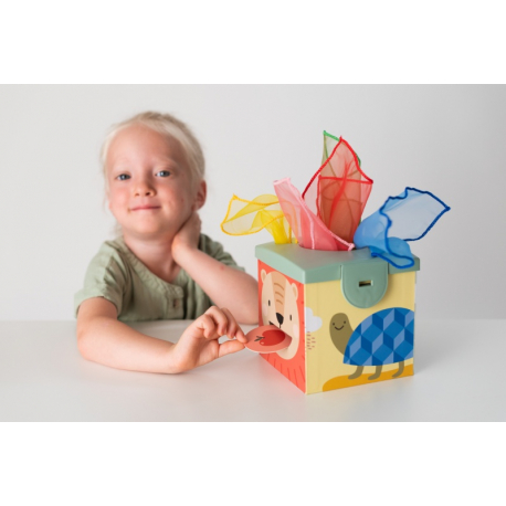 Κουτί με εκπαιδευτικά μαντηλάκια Taf toys Magic Box